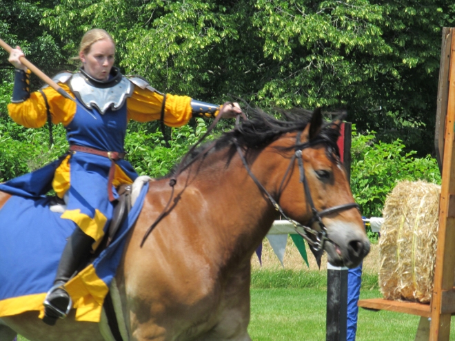 The Silver Knights Joust Team — Spearing the Hay Bale